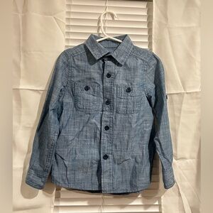 Children’s Place | Little Boys Denim Button Down Long-sleeve Shirt | NWOT |4/XS|